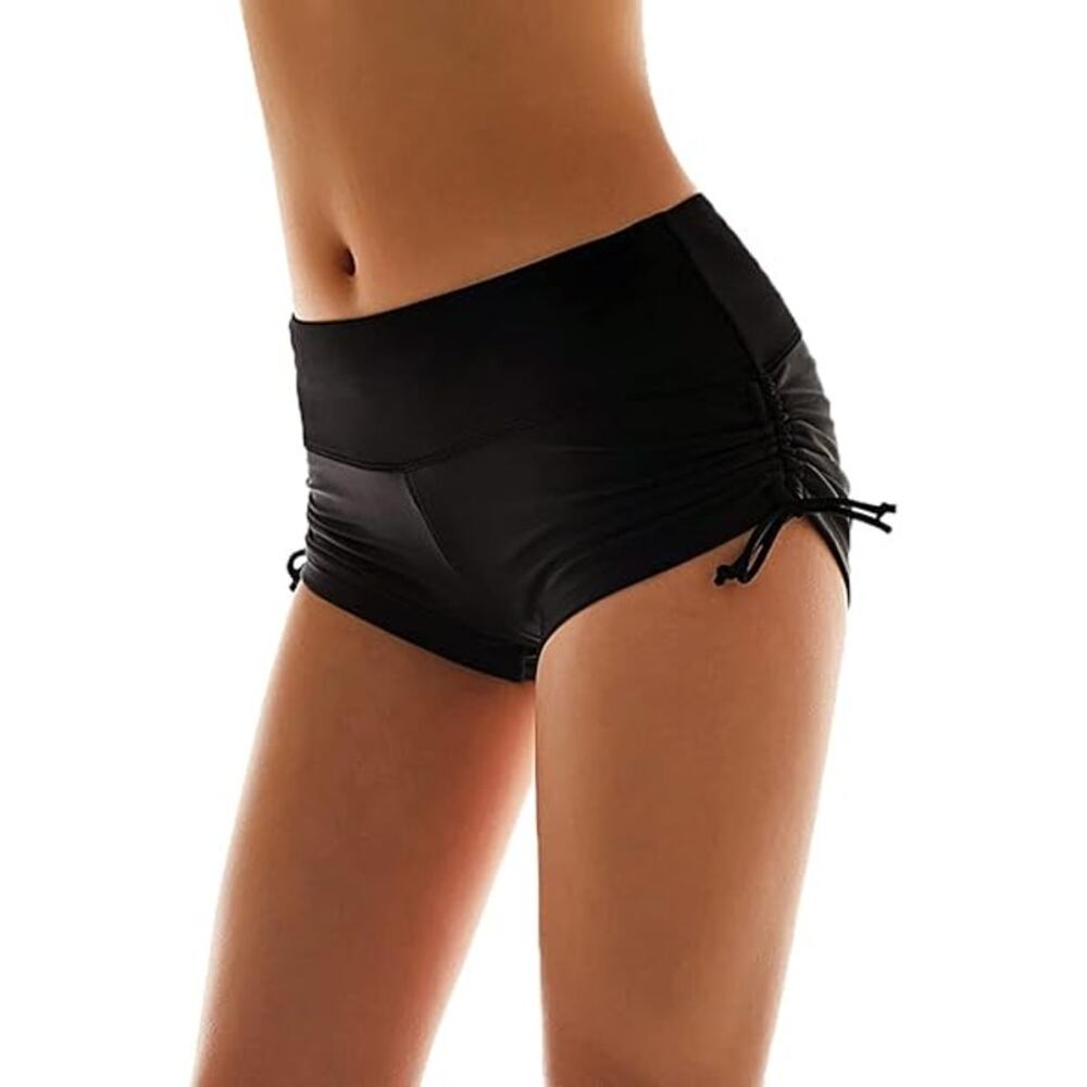NWT Micosuza Black Swim Beach Bathing Suit Shorts Bottoms Women's Size XL